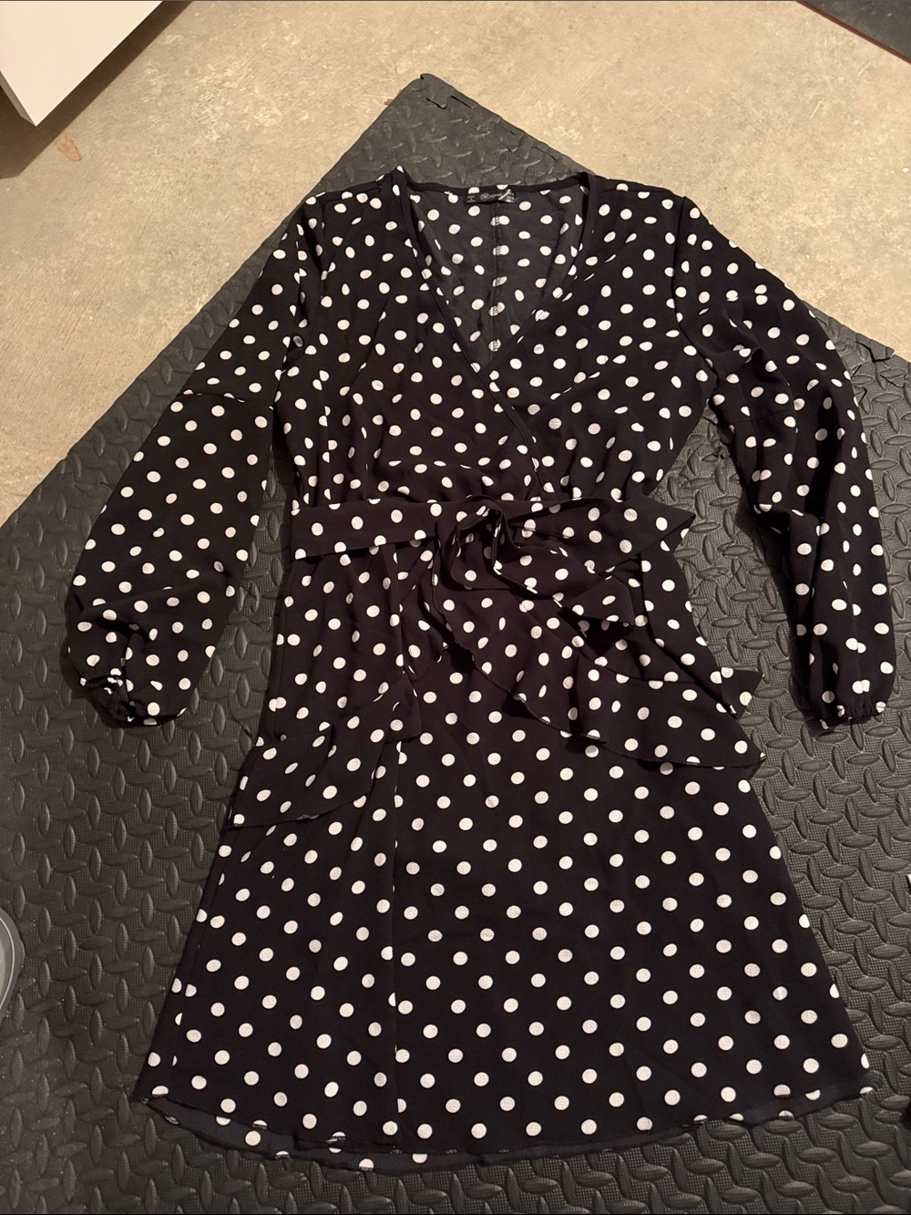Amazon Black and White Polka Dot Wrap Dress
